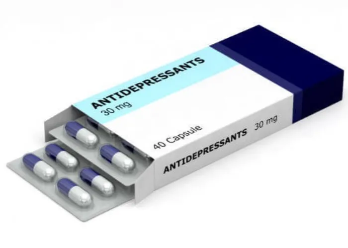 antidepressant medicine drugs box 3D